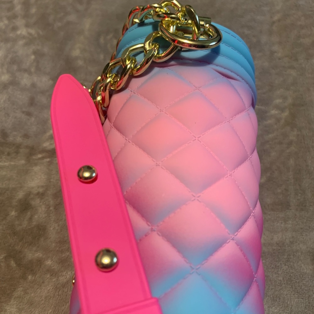 Summery Bubblegum Rubberized Shoulder Bag - Picture 4 of 10